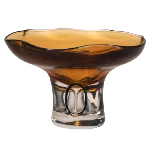 Mystique Amber Glass Decor Bowl